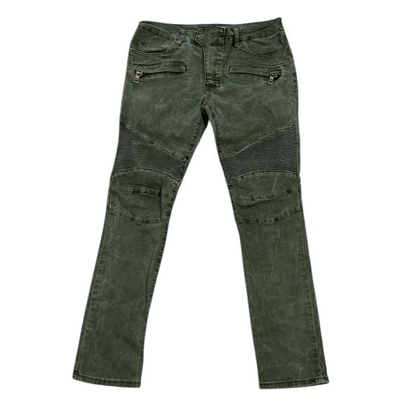 Balmain Olive Green Bikers Pants(Size 32) - Picture 2 of 15